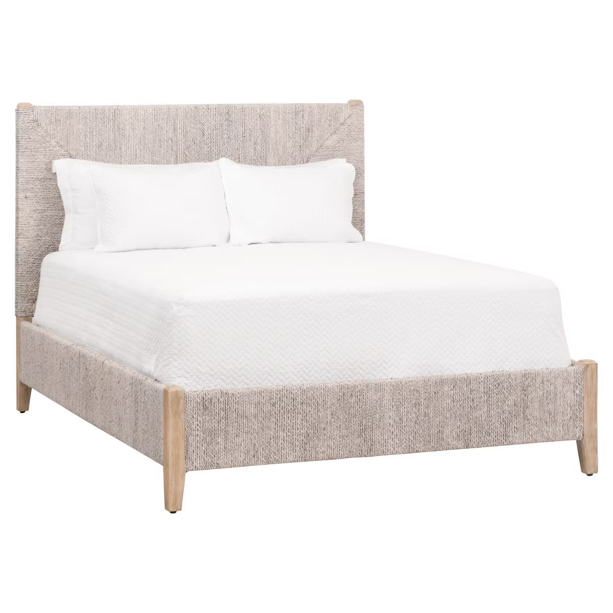 Essentials For Living Malay Queen Bed ~ White Wash Abaca Rope With Natural Gray Mahogany - Image 2