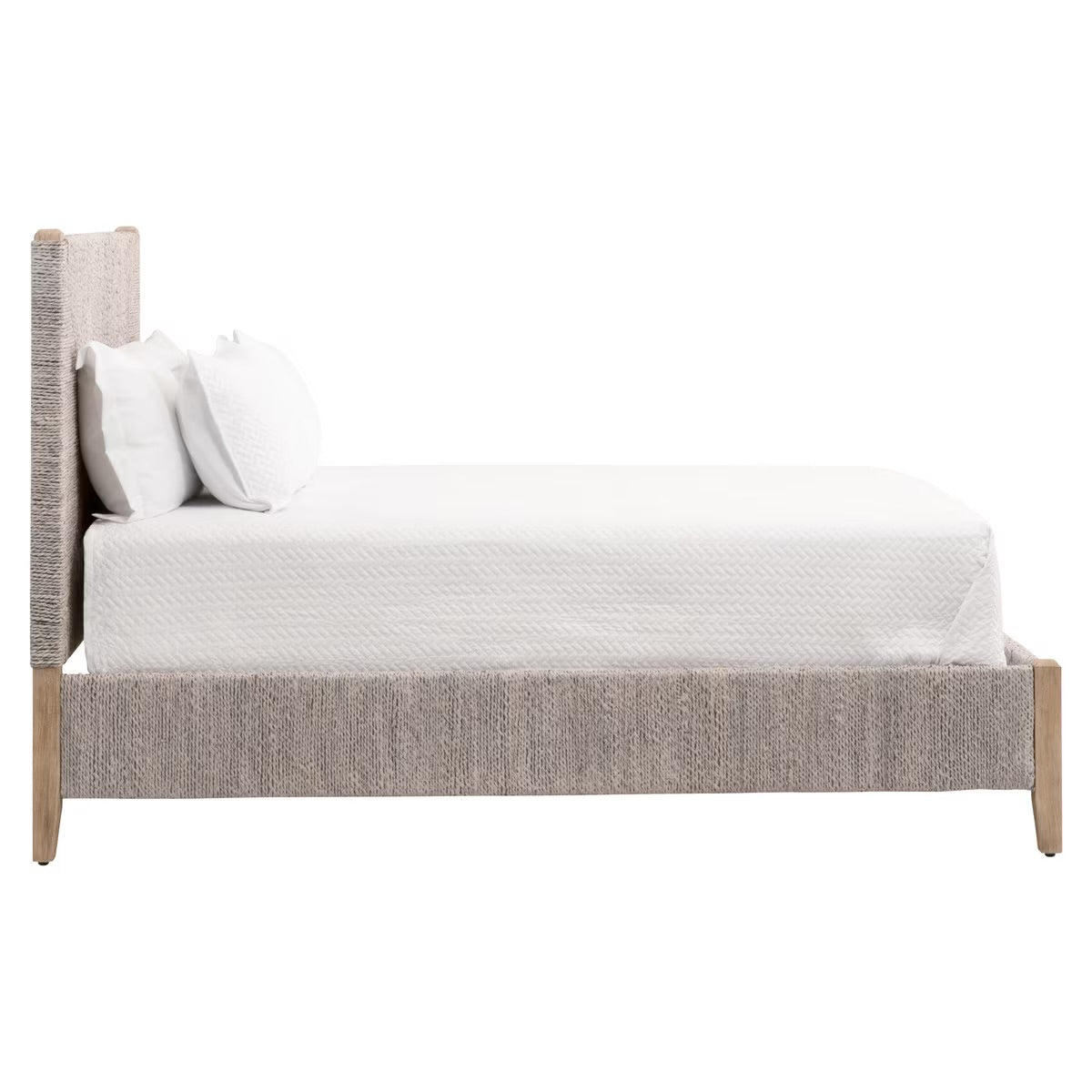 Essentials For Living Malay Standard King Bed ~ White Wash Abaca Rope With Natural Gray Mahogany - Image 3