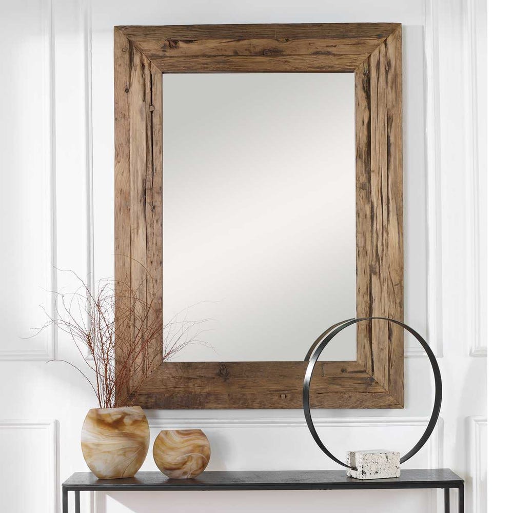 Uttermost Rennick Rustic Pine Wood Framed Mirror - Image 1