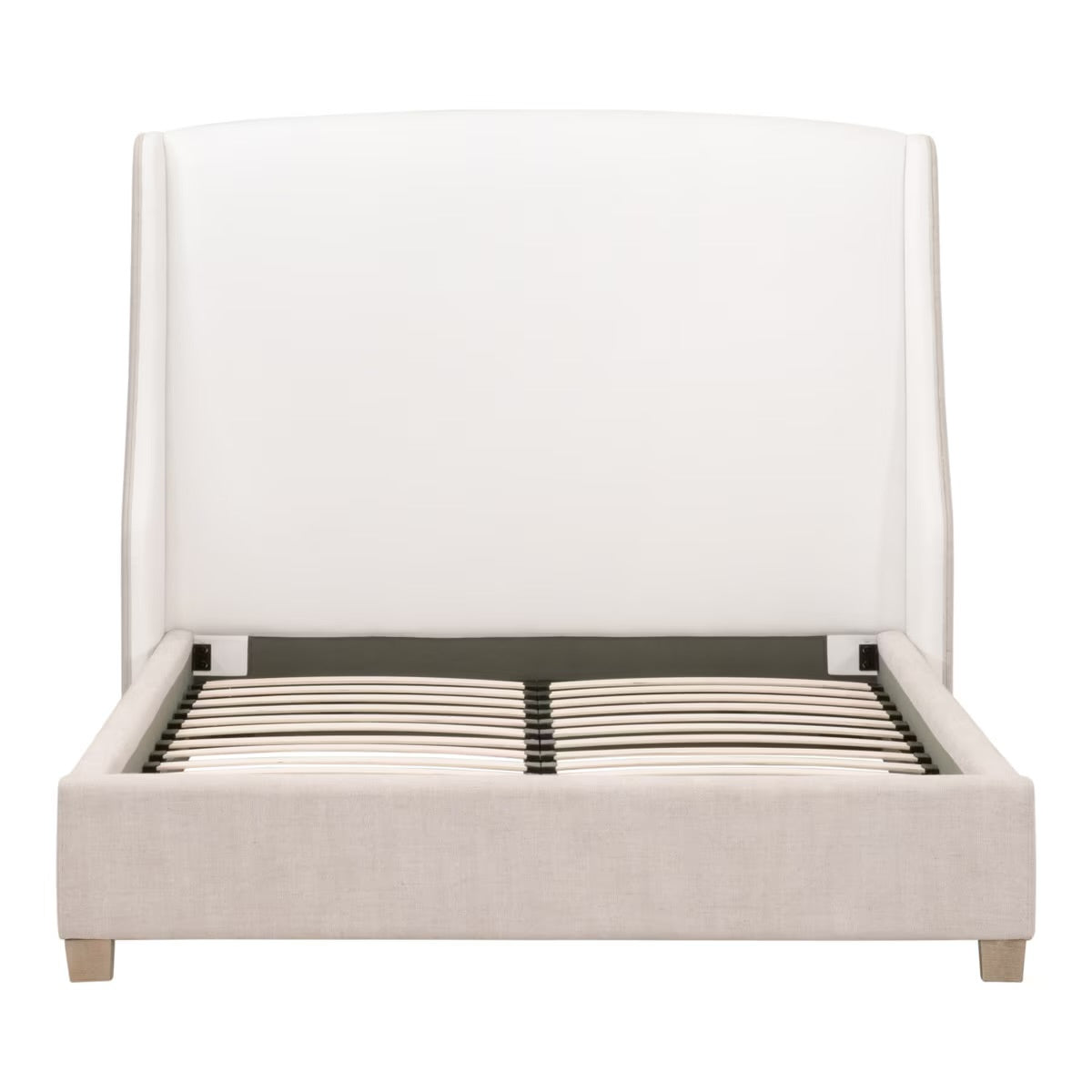 Essentials For Living Sloan Cal King Bed ~ LiveSmart Peyton-Pearl, Bisque Performance Fabric With Natural Gray Oak - Image 3