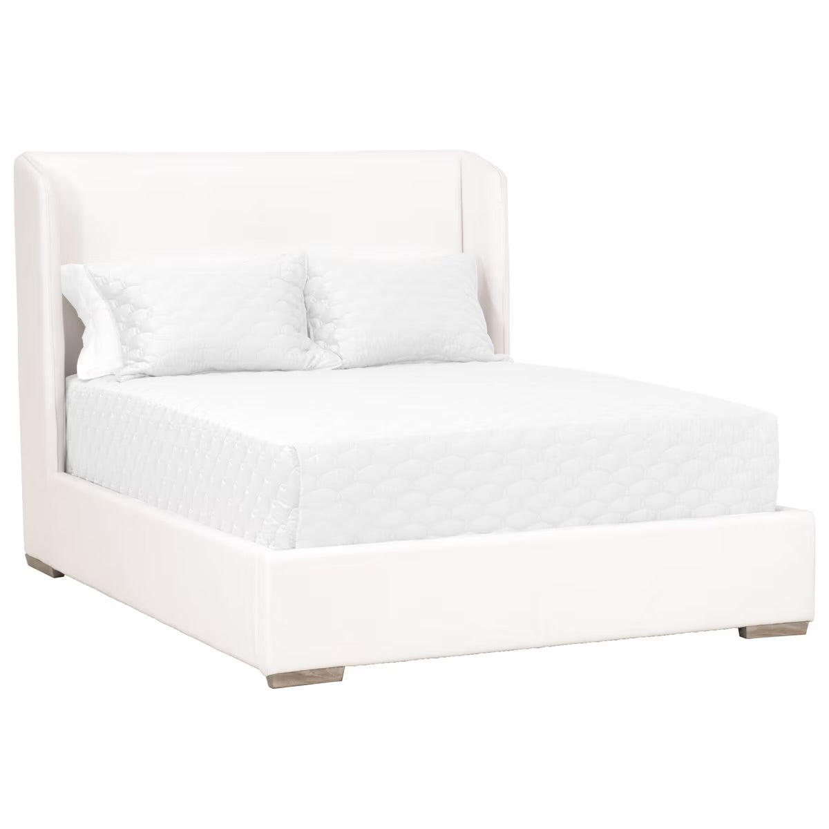 Essentials For Living Stewart Cal King Bed ~ LiveSmart Peyton-Pearl Performance Fabric Natural Gray Oak - Image 2