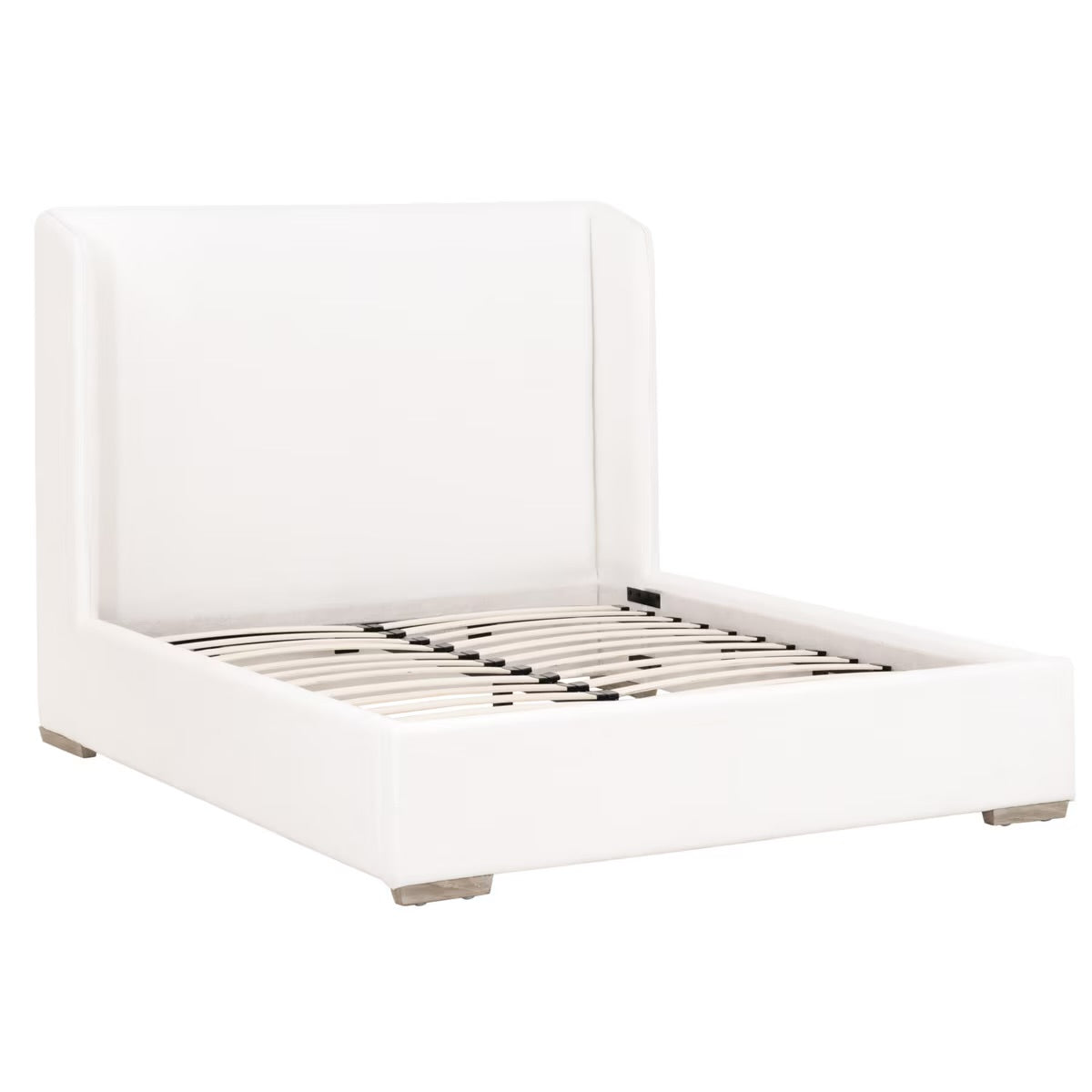 Essentials For Living Stewart Queen Bed ~ LiveSmart Peyton -Pearl Performance Fabric With Natural Gray Oak - Image 3