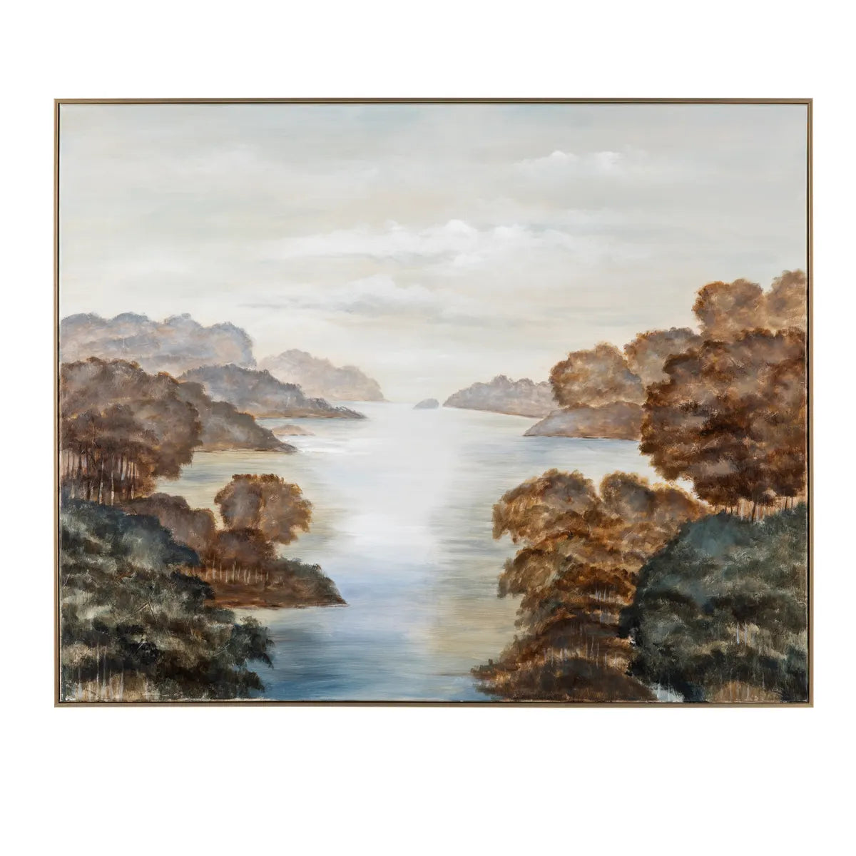 Crestview Collection As The River Flows Hand Painted Canvas Wall Art - Image 1