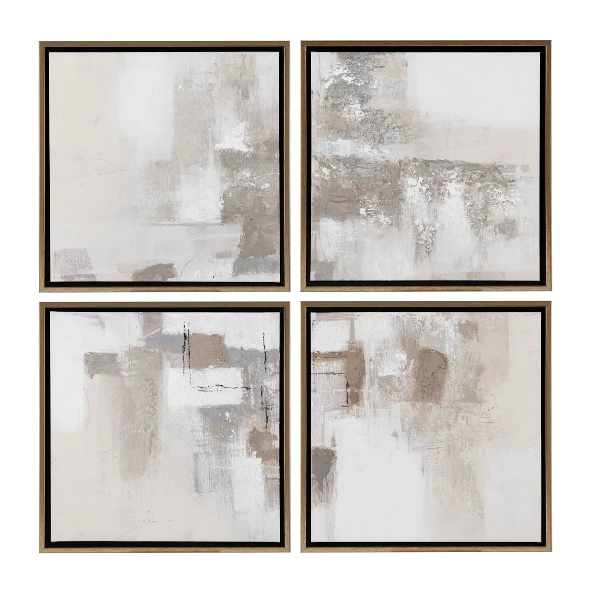 Crestview Collection Taupe Escape Wall Art ~ Set Of 4 - Image 1