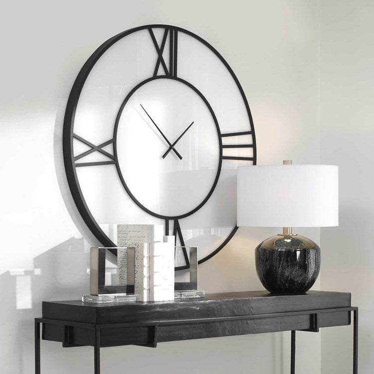 Uttermost Reema Black and White Modern Wall Clock - Image 3