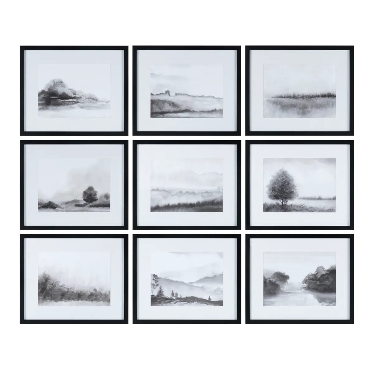 Crestview Collection Pritchard Black And White Wall Art ~ Set Of 9 - Image 2