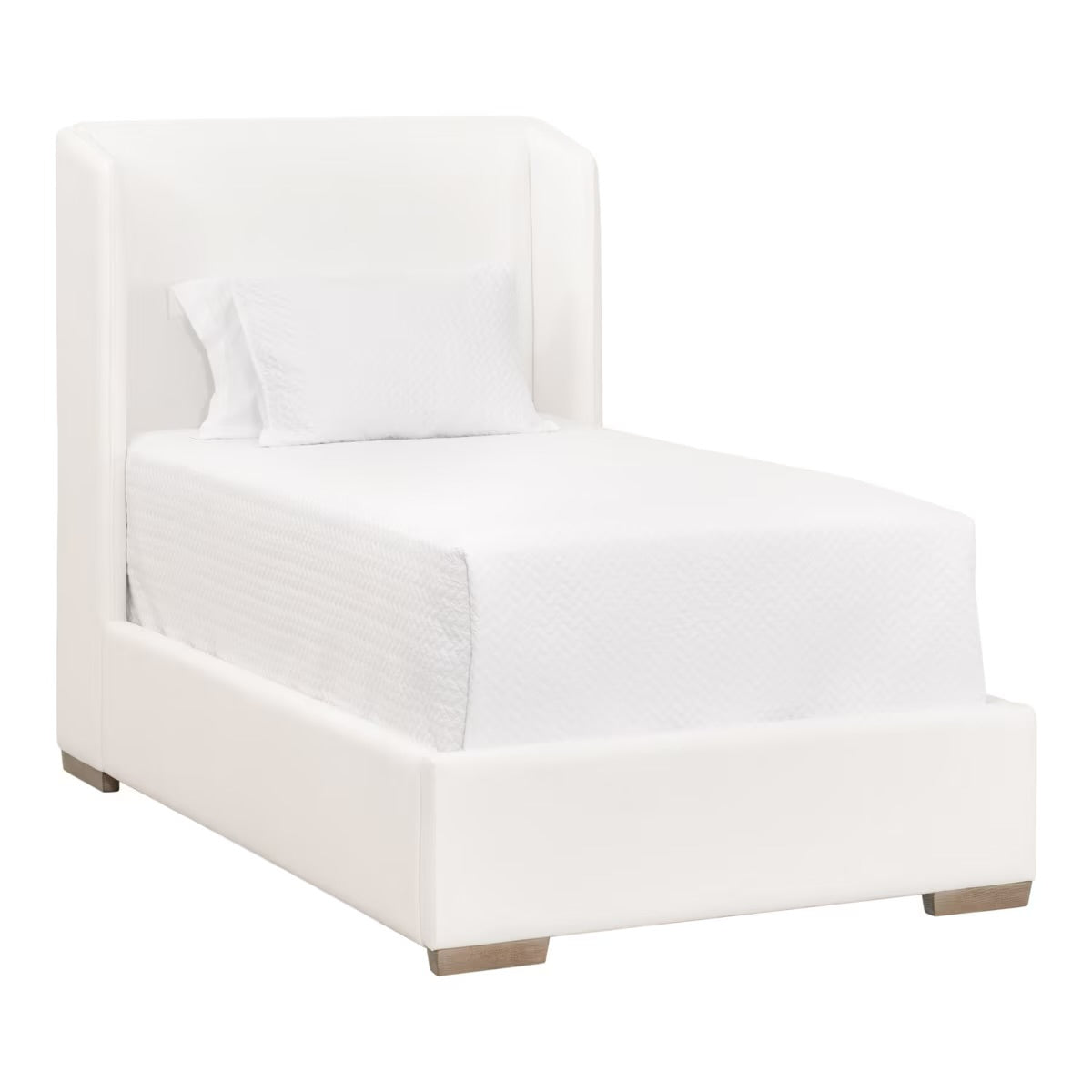 Essentials For Living Stewart Twin Bed ~ LiveSmart Peyton -Pearl Performance Fabric With Natural Gray Oak - Image 2