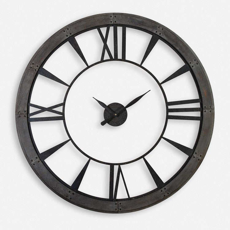 Uttermost Ronan Oversized Rustic Bronze Wall Clock - Image 2