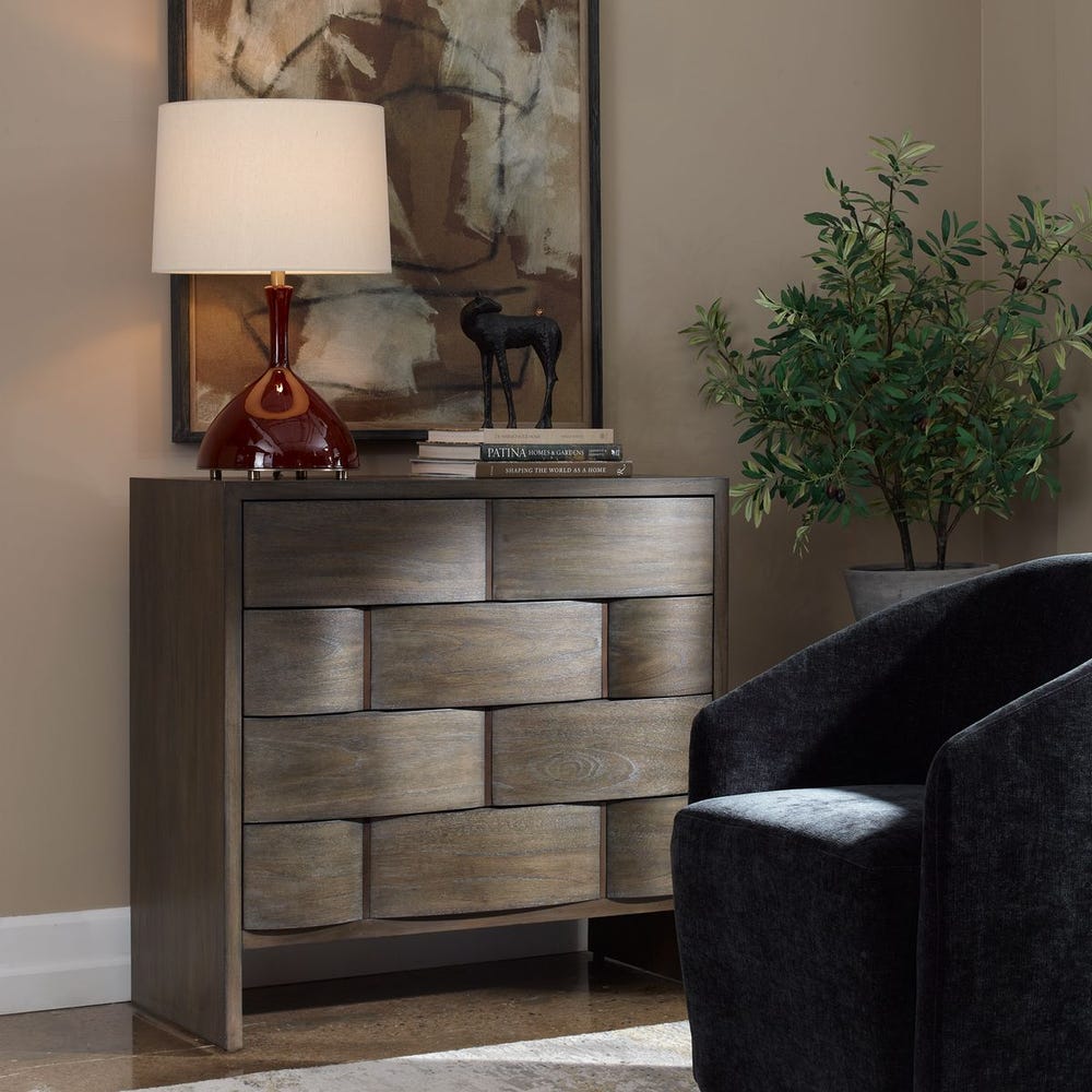 Uttermost Lydon Rich Brown Finished 4 Drawer Chest - Image 2