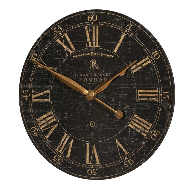 Uttermost Bond Street Aged Black 18” Wall Clock - Image 3