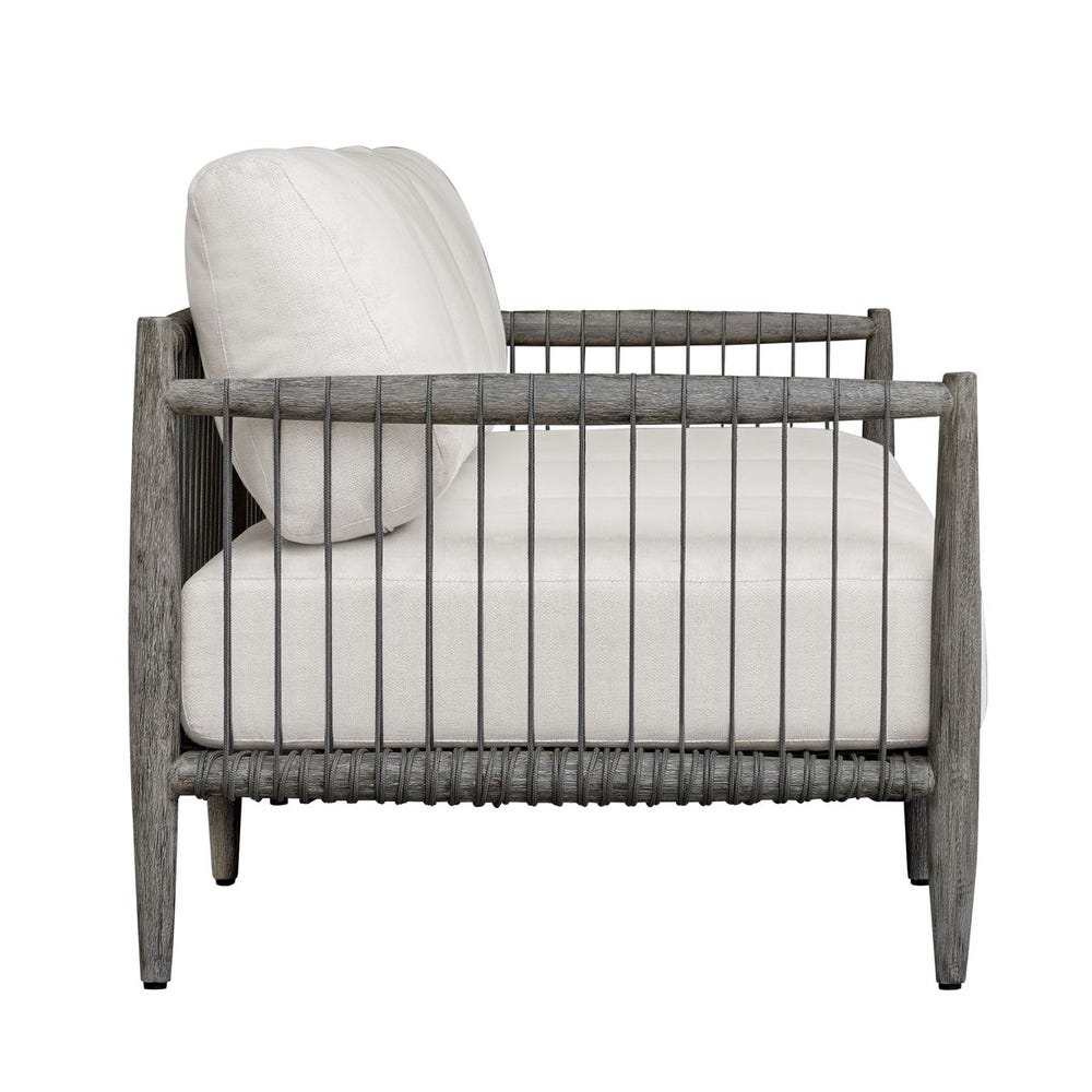 Uttermost Borneo Dark Gray Mahogany With Oyster White Cushion Outdoor Sofa - Image 3