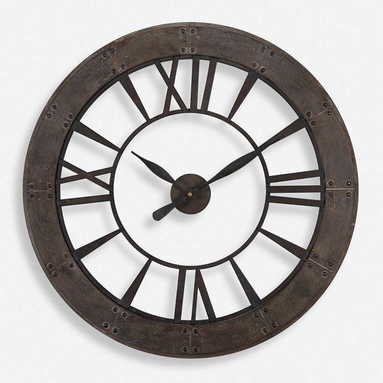 Uttermost Ronan Rustic Bronze Wall Clock