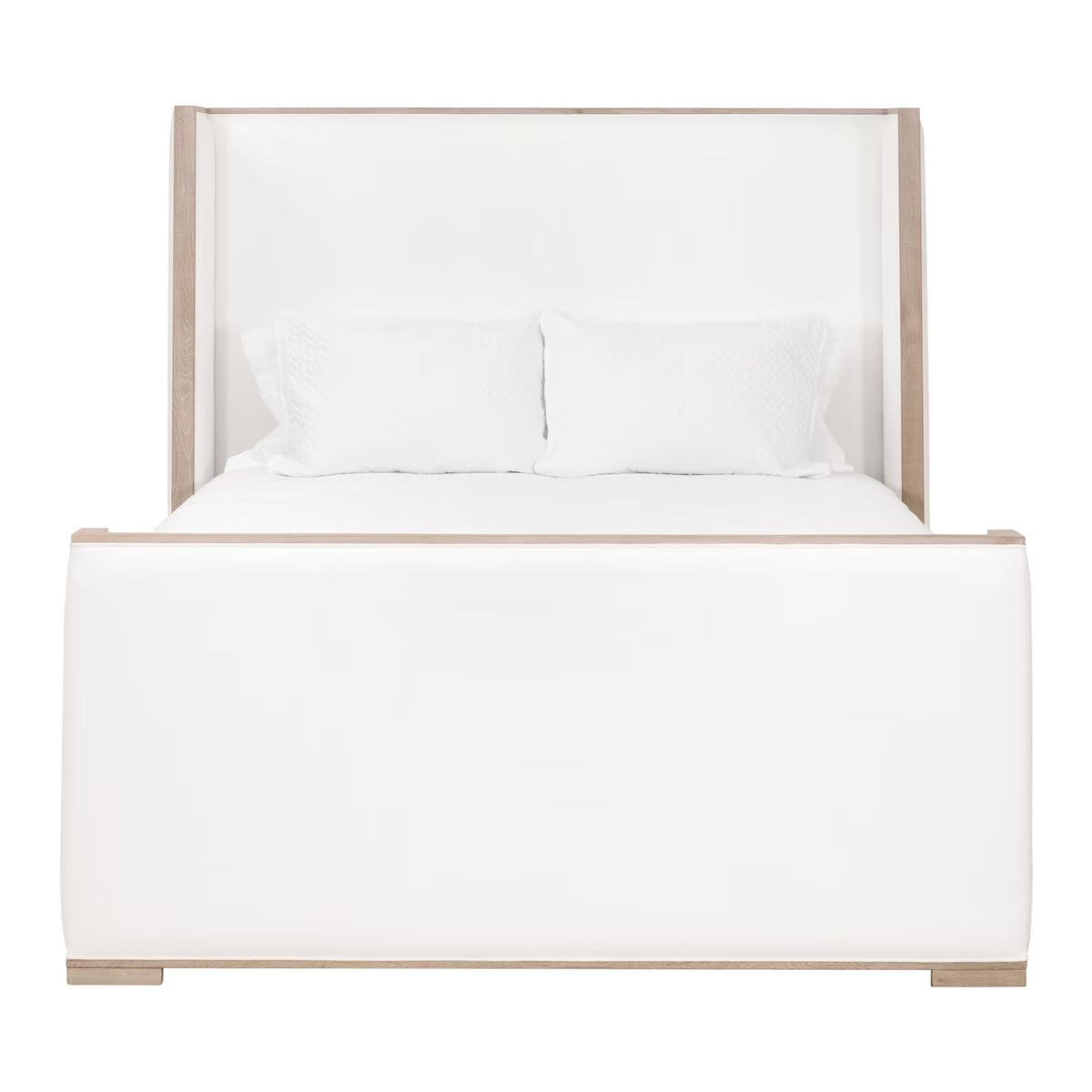 Essentials For Living Tailor Shelter Queen Bed ~ LiveSmart Peyton-Pearl Performance Fabric Natural Gray Oak