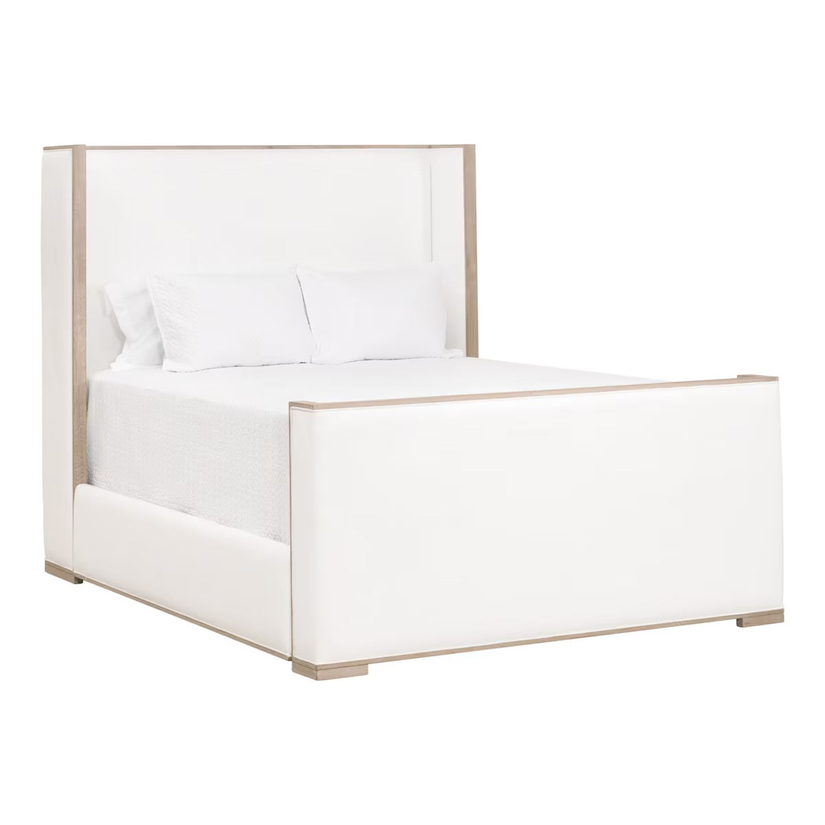 Essentials For Living Tailor Shelter Queen Bed ~ LiveSmart Peyton-Pearl Performance Fabric Natural Gray Oak - Image 2