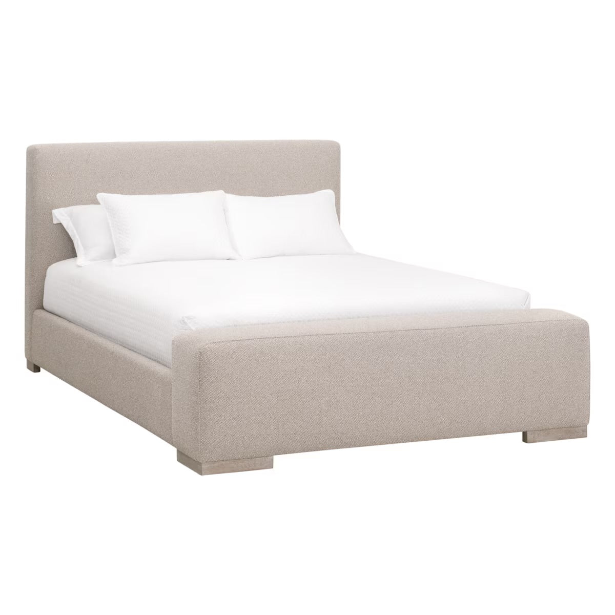 Essentials For Living Warren Standard King Bed ~ LiveSmart Gellar-Jute Performance Fabric With Natural Gray Oak - Image 2