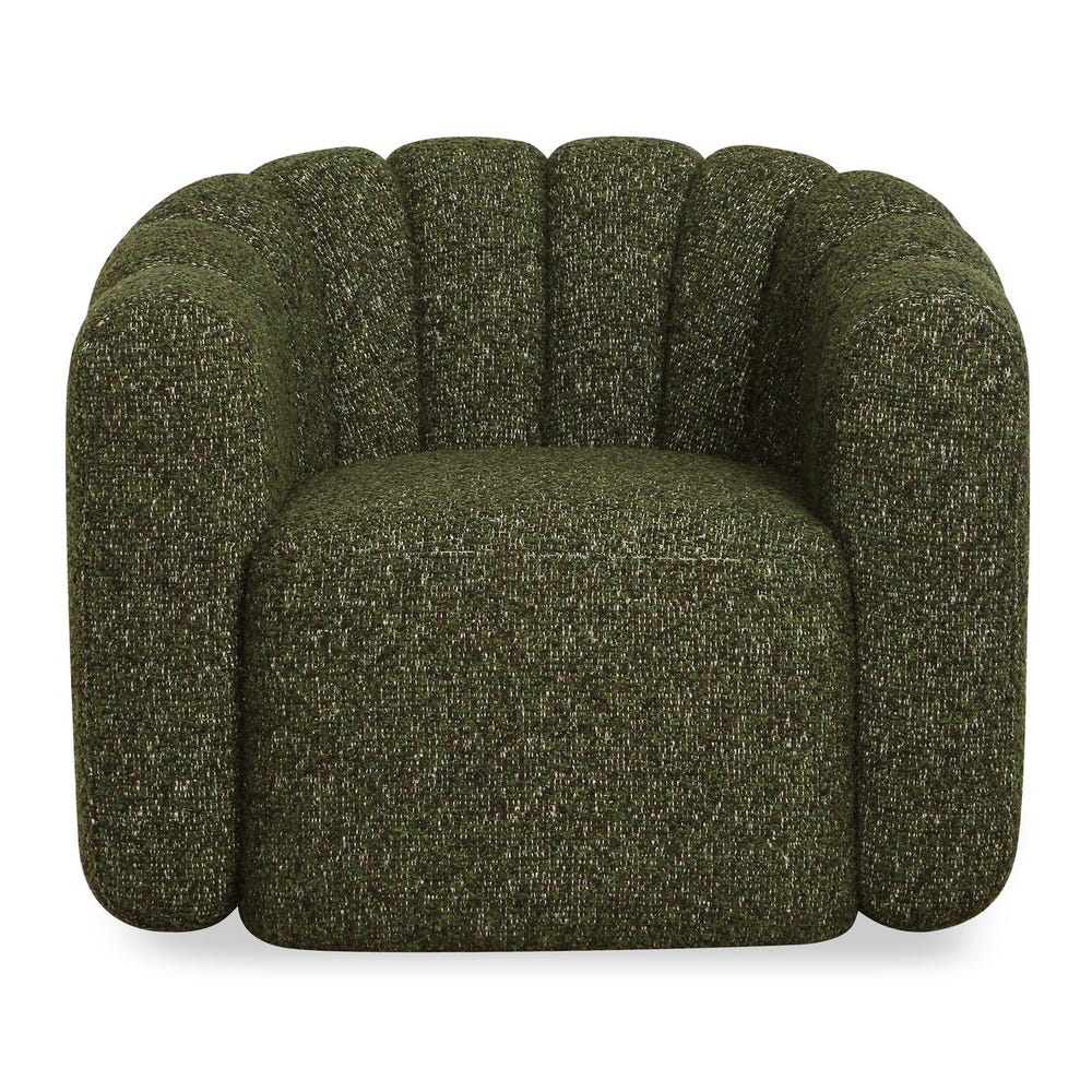 Uttermost Lenoir Olive Green Textured Boucle Swivel Chair - Image 3
