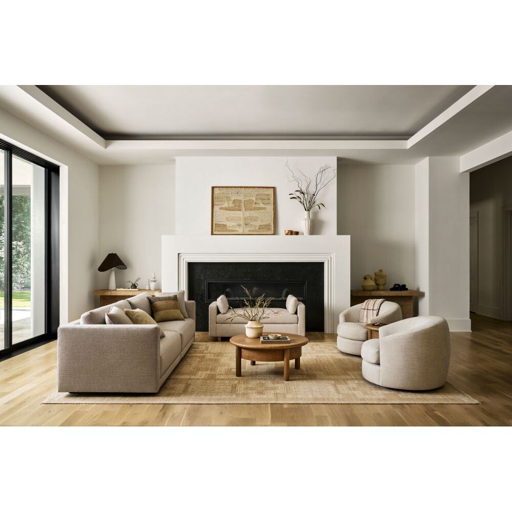 Surya Lindley Modern Cream Swivel Chair - Image 3