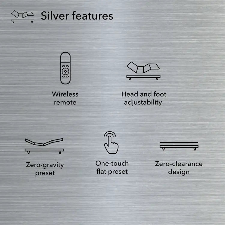 Serta Baselogic Silver Adjustable Base Mattress Foundation ~ Available in Twin XL, Full, Queen, King and Cal King Sizes - Image 3