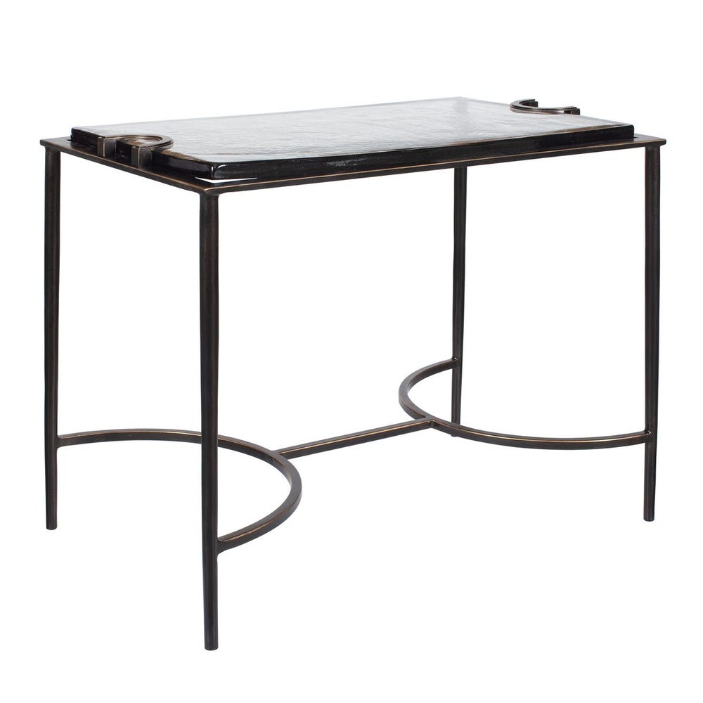 Uttermost Eisen Cast Iron Glass Tabletop Accent Table - Image 3