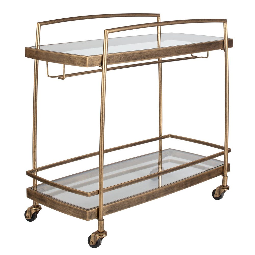 Uttermost Scarritt Antique Brass Iron Bar Cart - Image 3