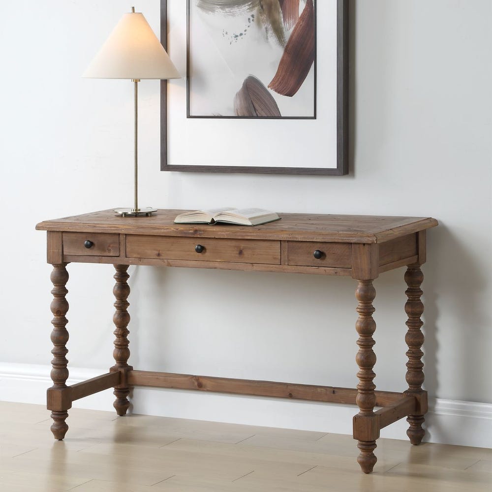Uttermost Samuelle Sunburst Patterned Writing Desk - Image 3