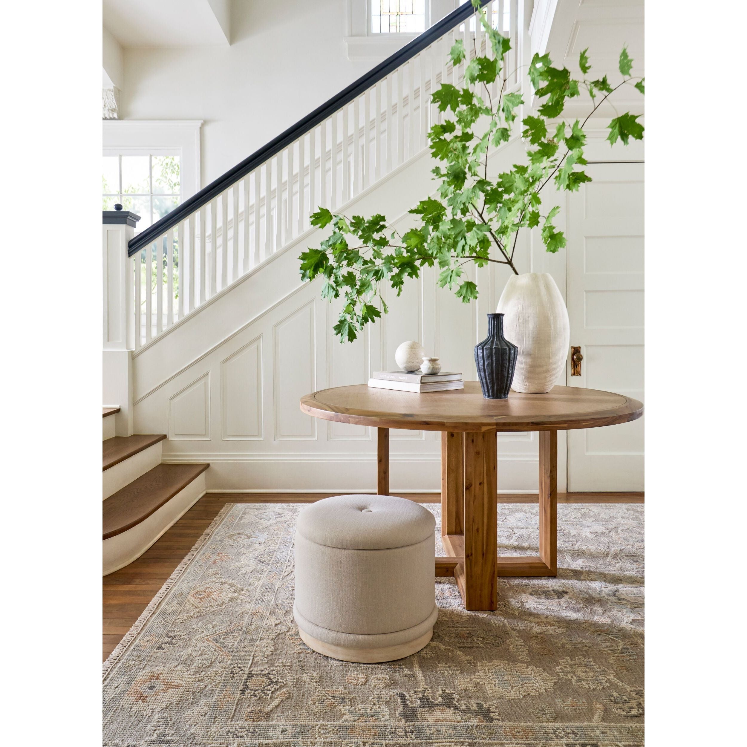 Surya Northbank Wheat Brushed Acacia Wood Round Dining Table - Image 2