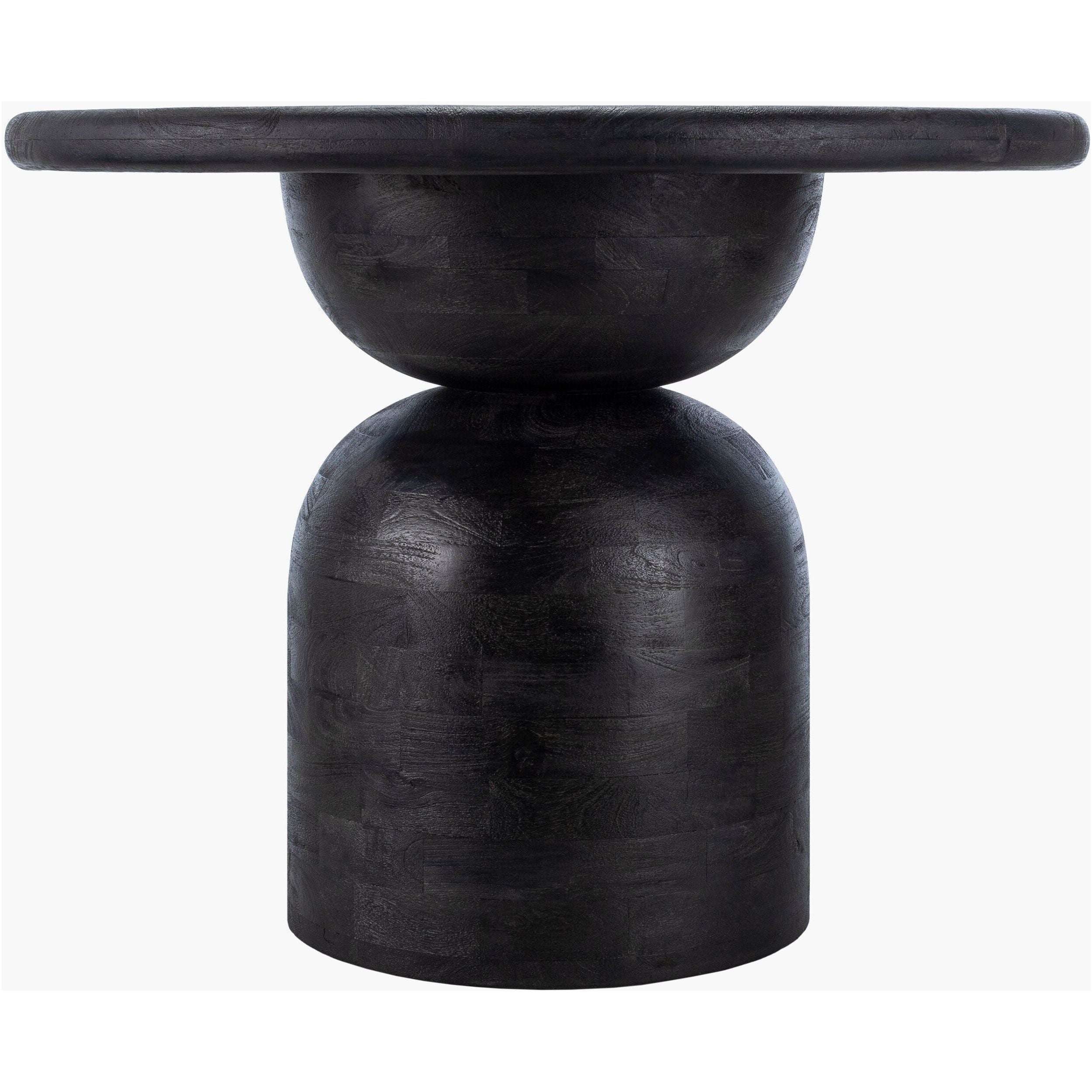 Surya Koben Modern Black Sandblasted Mango Wood  Round Dining Table - Image 3