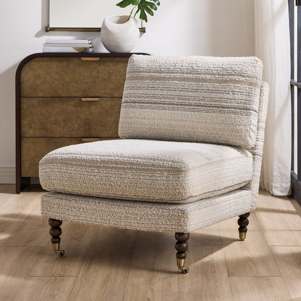 Uttermost Chatsworth Classic Taupe Stripped Accent Chair - Image 2