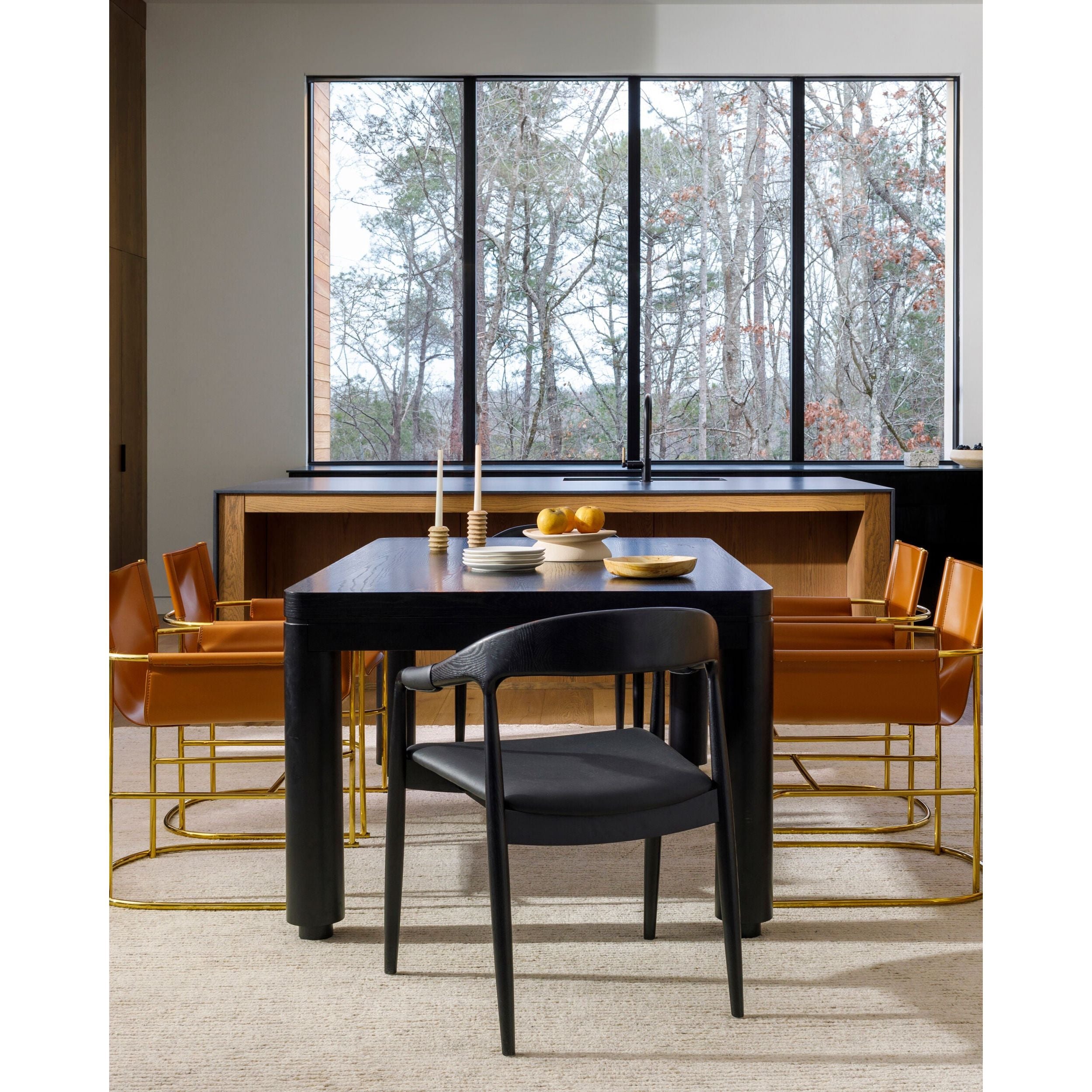Surya Kisco Black Wood 72” Dining Table - Image 2