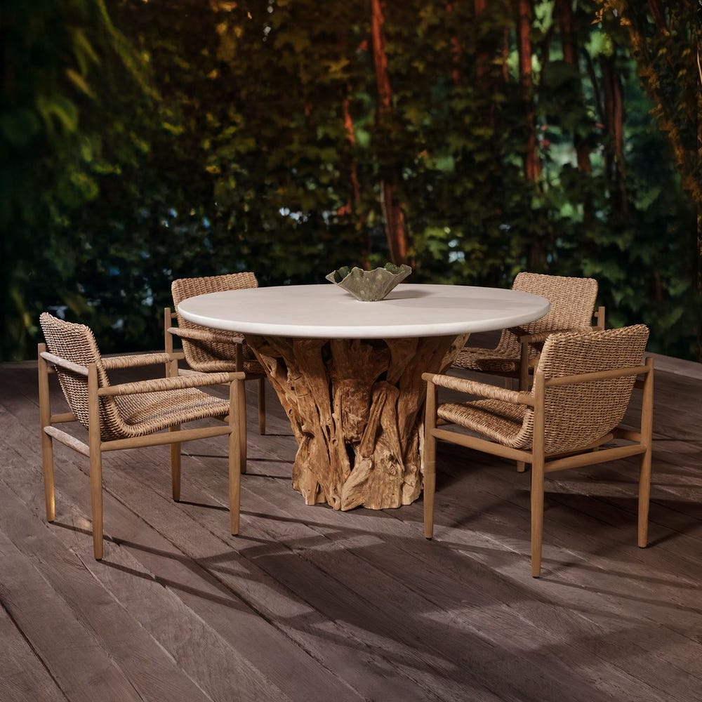 Uttermost Stonewood Round Dining Table ~ Indoor & Outdoor Use - Image 1