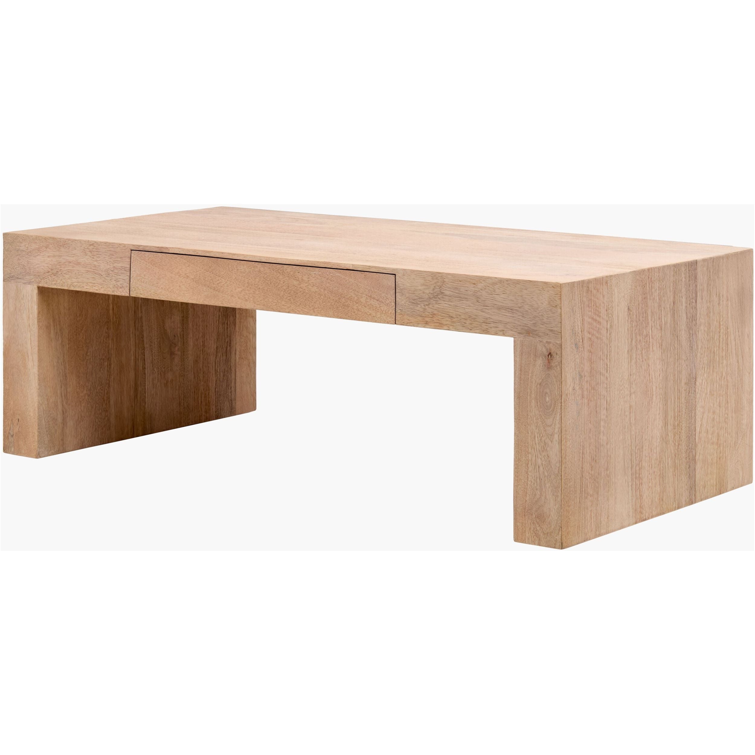 Surya Coburn Modern Brown Laquered Mango Wood Coffee Table - Image 2
