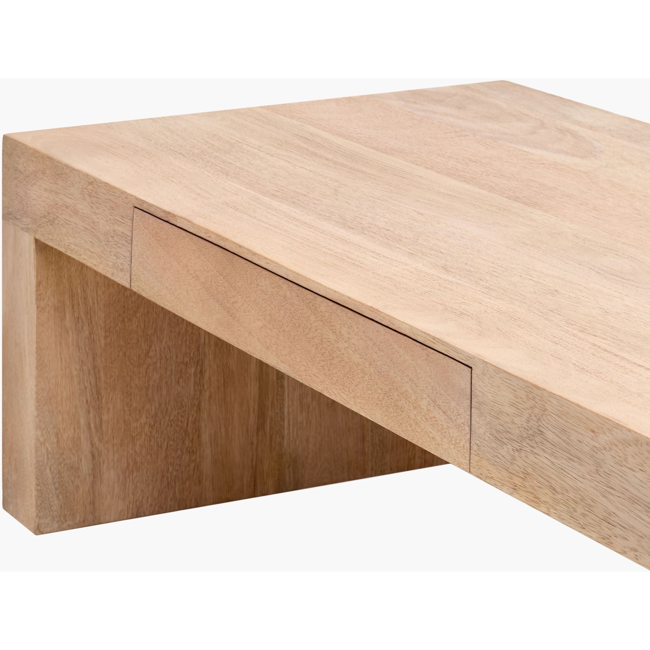 Surya Coburn Modern Brown Laquered Mango Wood Coffee Table - Image 3