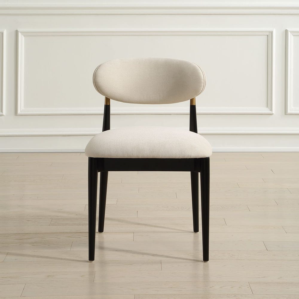 Uttermost Moxie Off- White Velvet Armless Dining Chair - Image 1