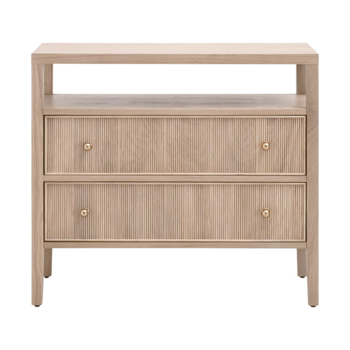 Essentials For Living Highland Open Shelf 2-Drawer Nightstand~ Natural Oak - Image 1