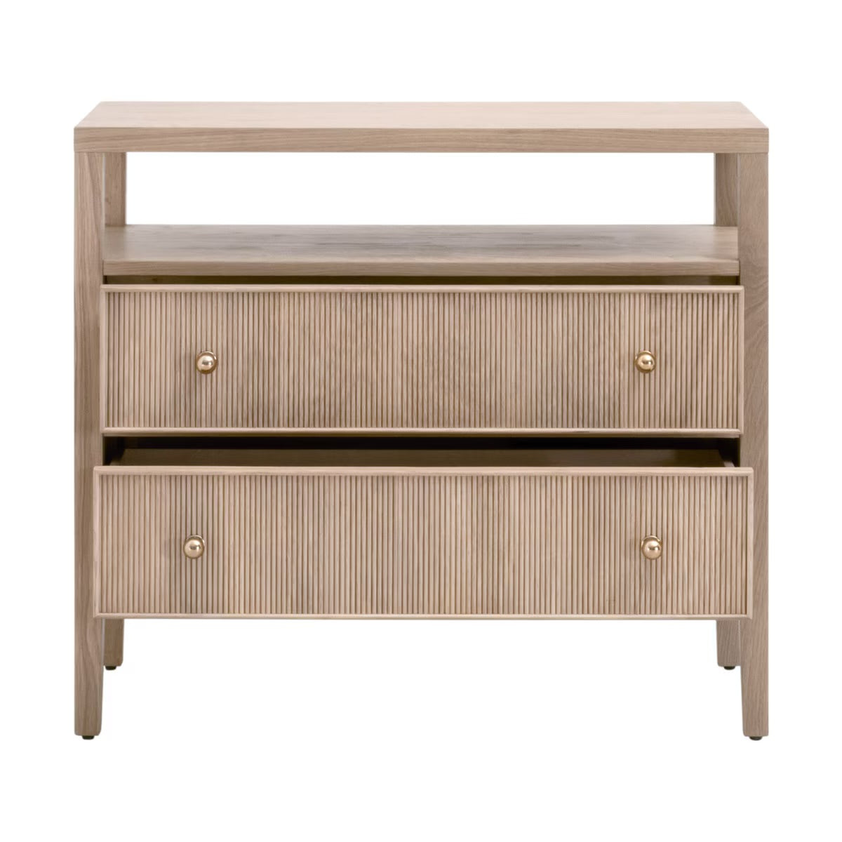 Essentials For Living Highland Open Shelf 2-Drawer Nightstand~ Natural Oak - Image 2