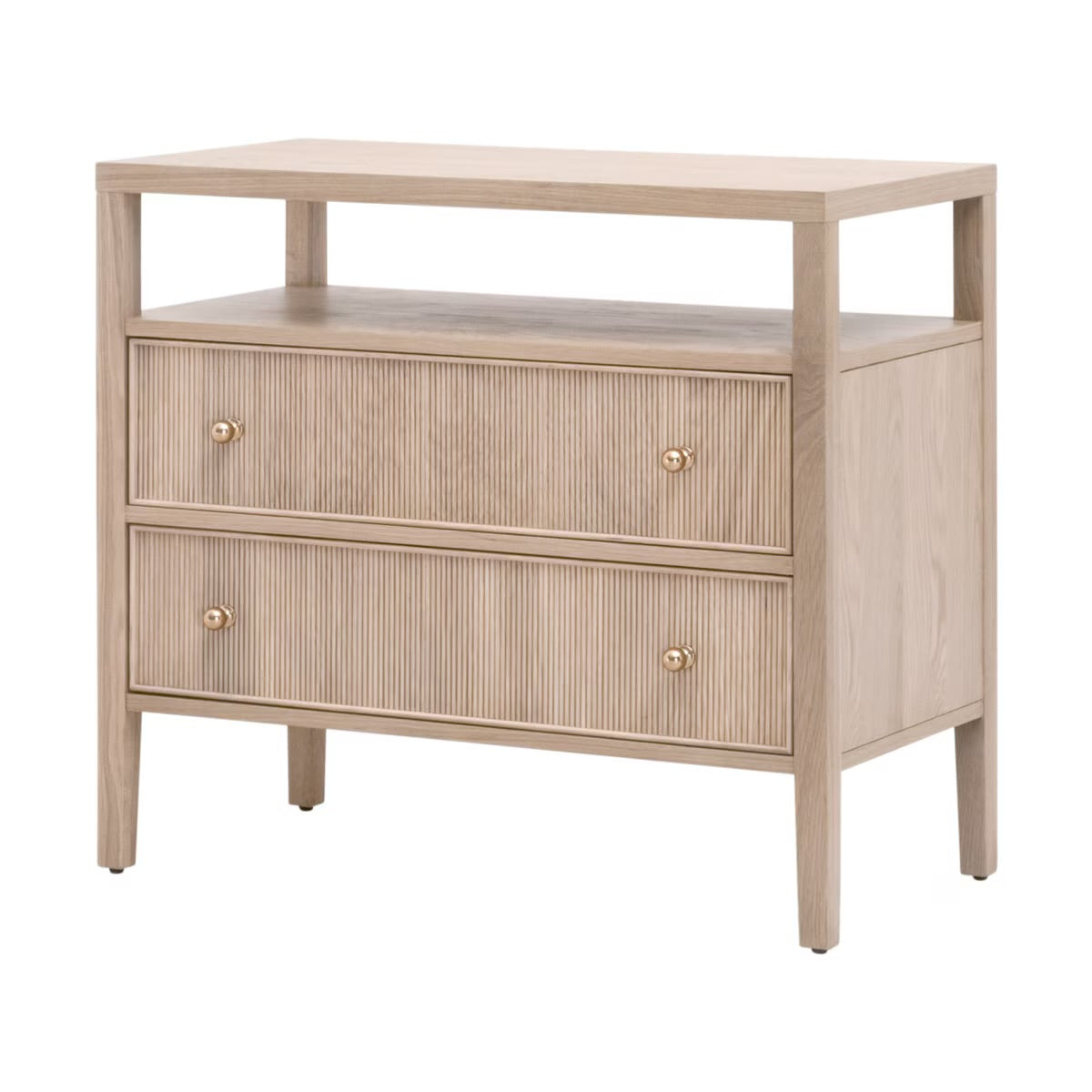 Essentials For Living Highland Open Shelf 2-Drawer Nightstand~ Natural Oak - Image 3