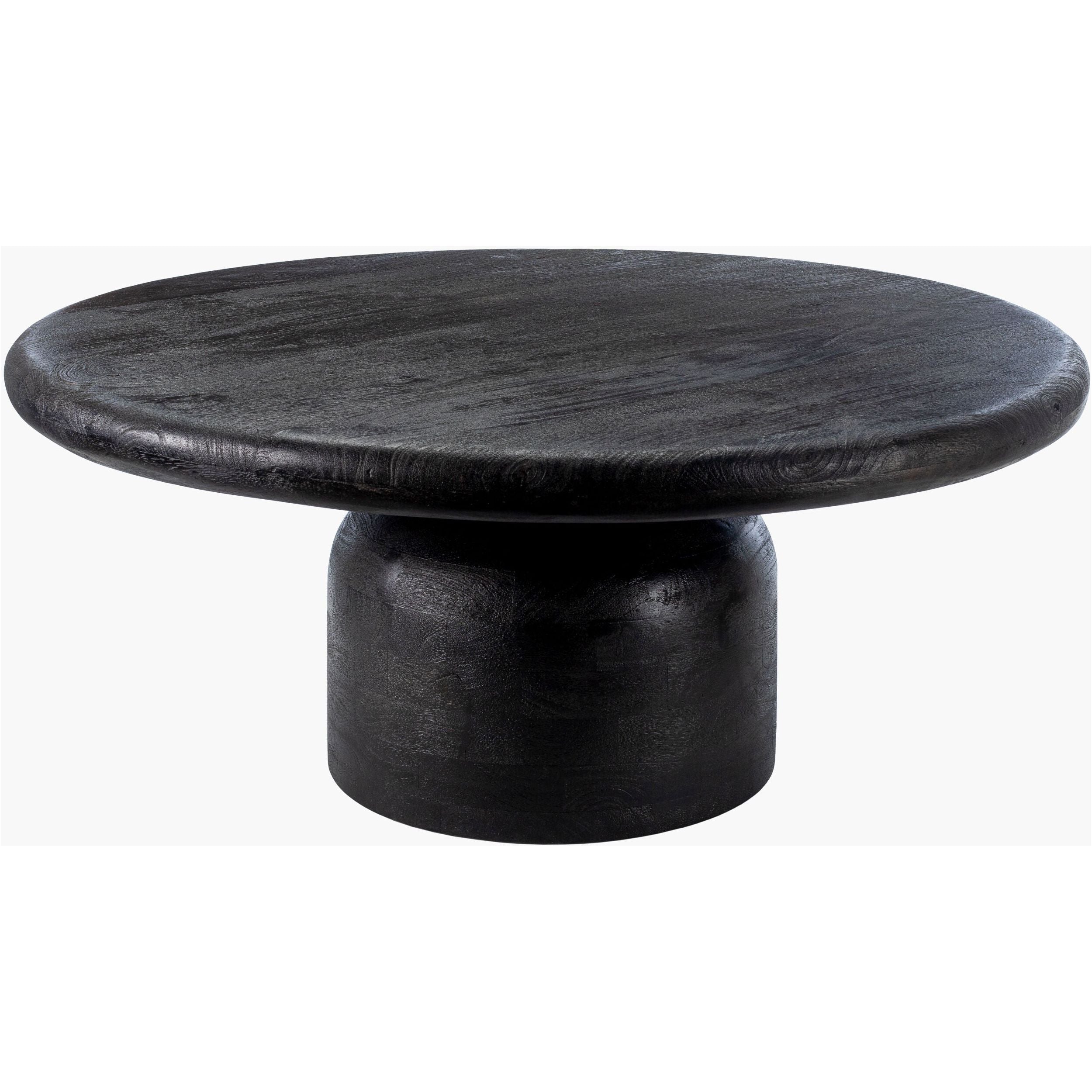 Surya Koben Modern Black Sandblasted Mango Wood Coffee Table - Image 2