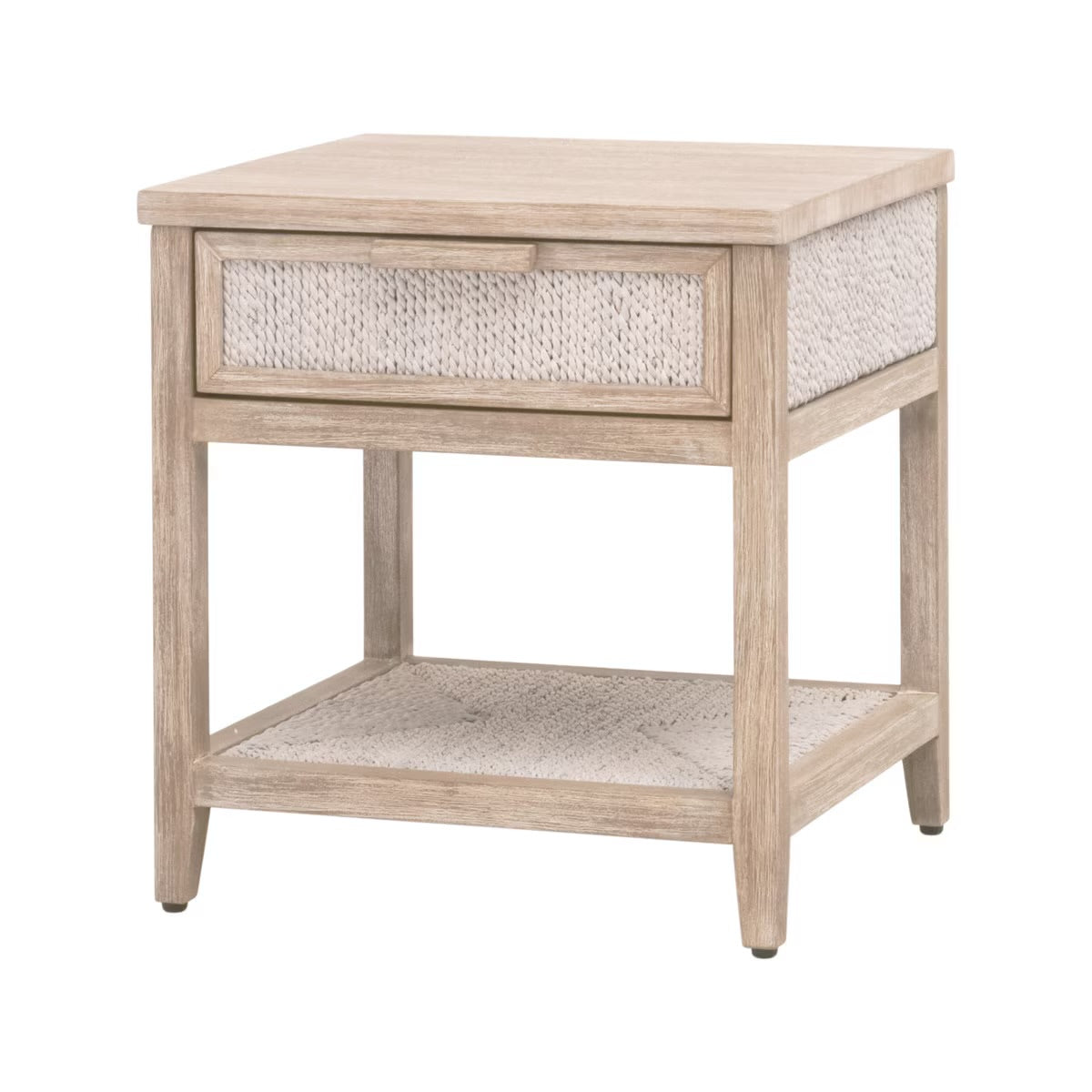 Essentials For Living Malay 1-Drawer Nightstand ~ White Wash Abaca Rope, Natural Gray Mahogany - Image 3