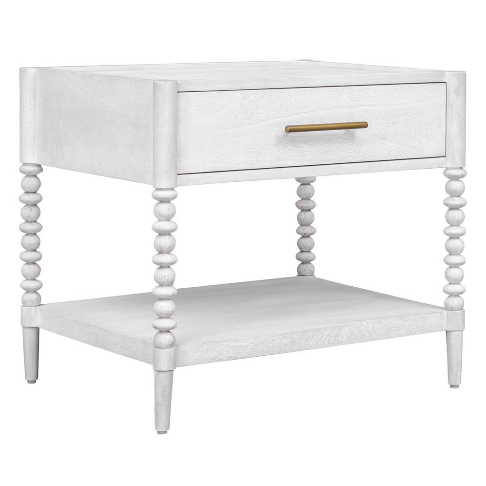 Uttermost Bales Mangi Wood Finished In Off- White Side Table - Image 2