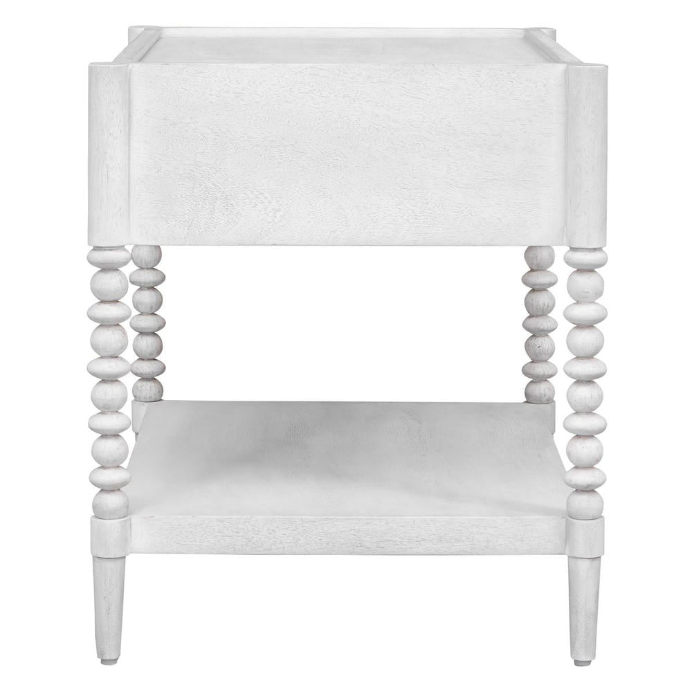 Uttermost Bales Mangi Wood Finished In Off- White Side Table - Image 3