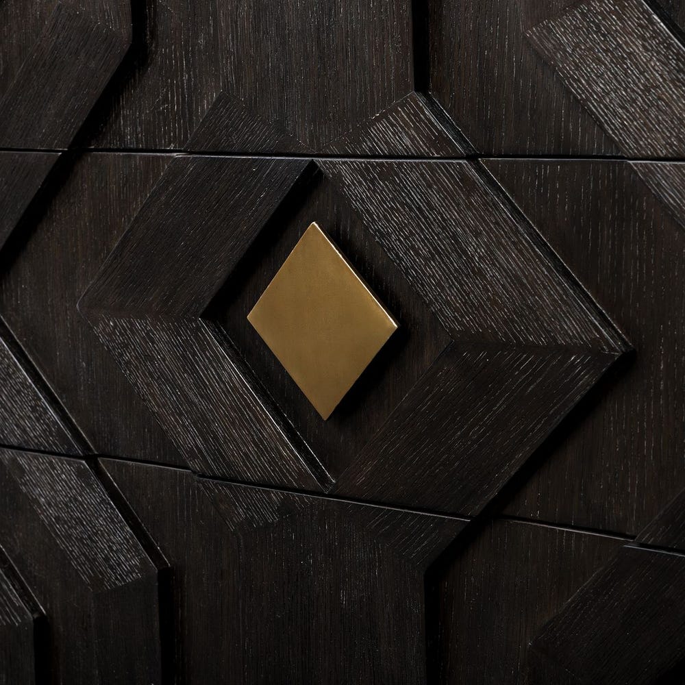 Uttermost Faulkner Chevron Black Oak 3- Drawer Chest - Image 3