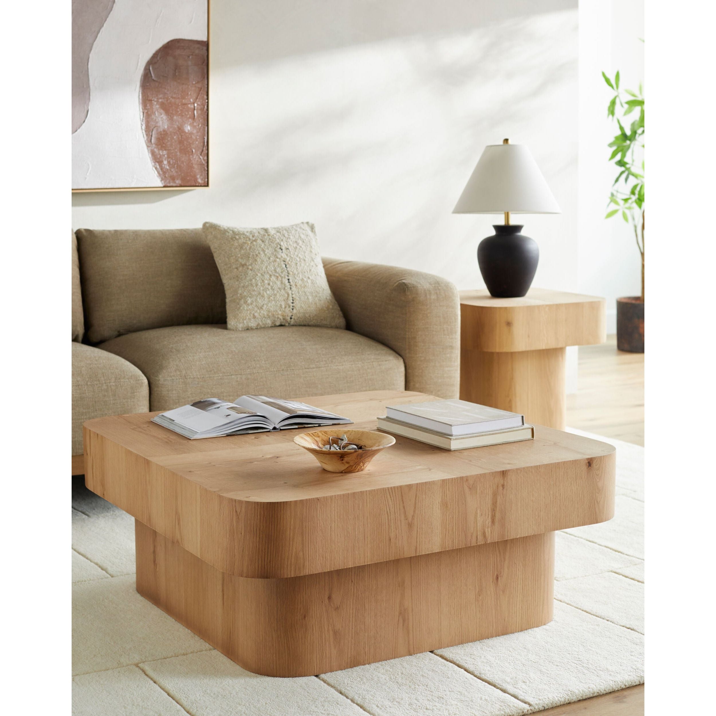 Surya Arquette Modern Natural Oak Coffee Table - Image 2