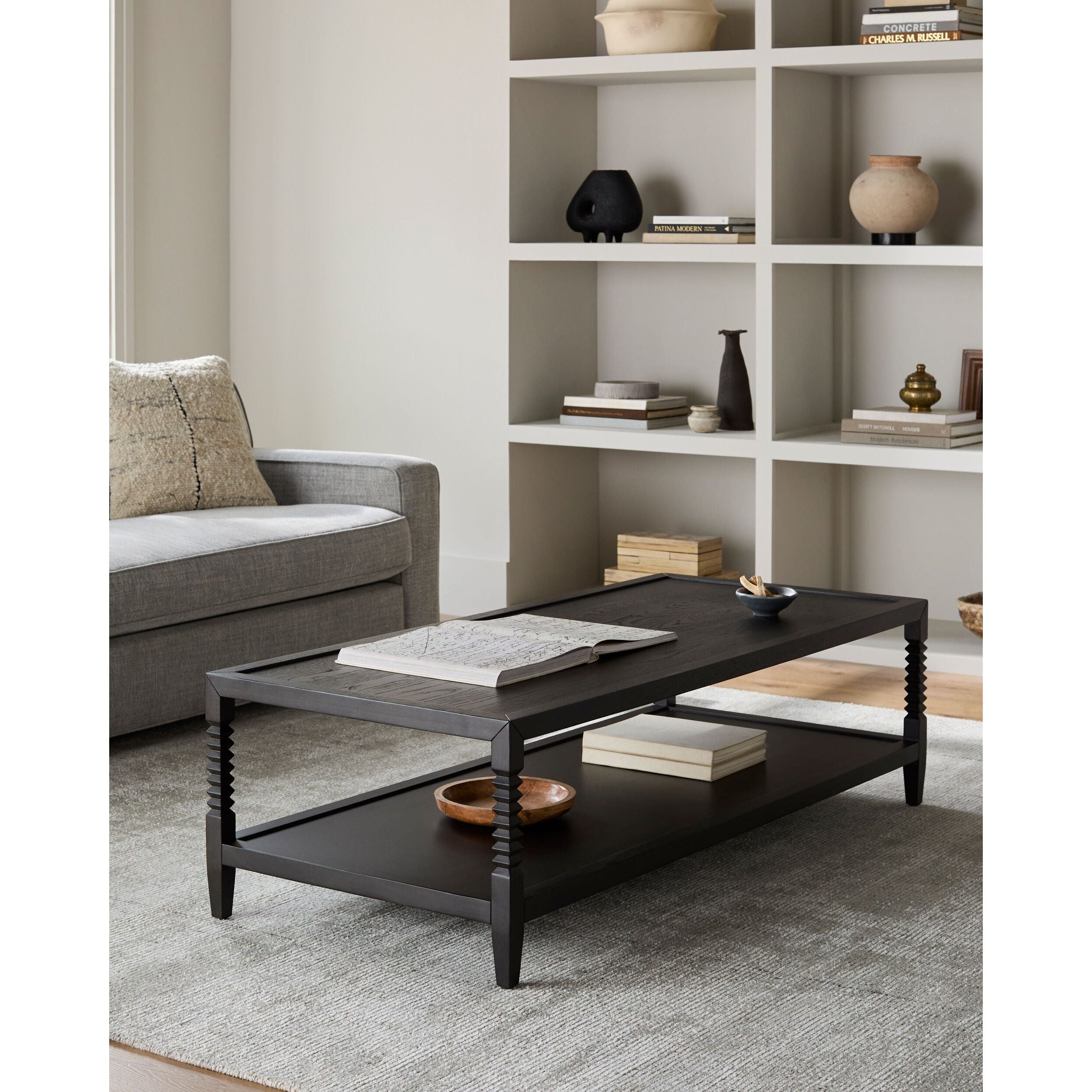 Surya Vansaar Modern Black Oak Coffee Table - Image 1