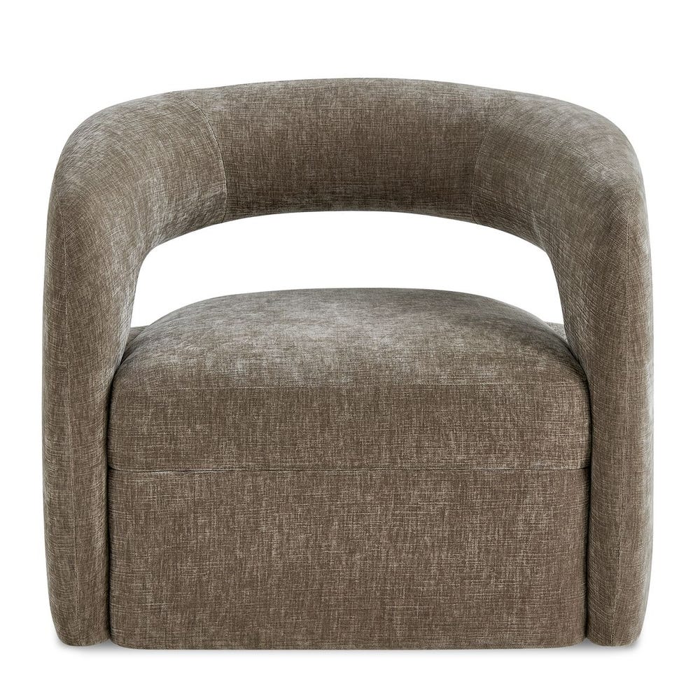 Uttermost Breis Barrel Taupe Velvet Swivel Chair - Image 3