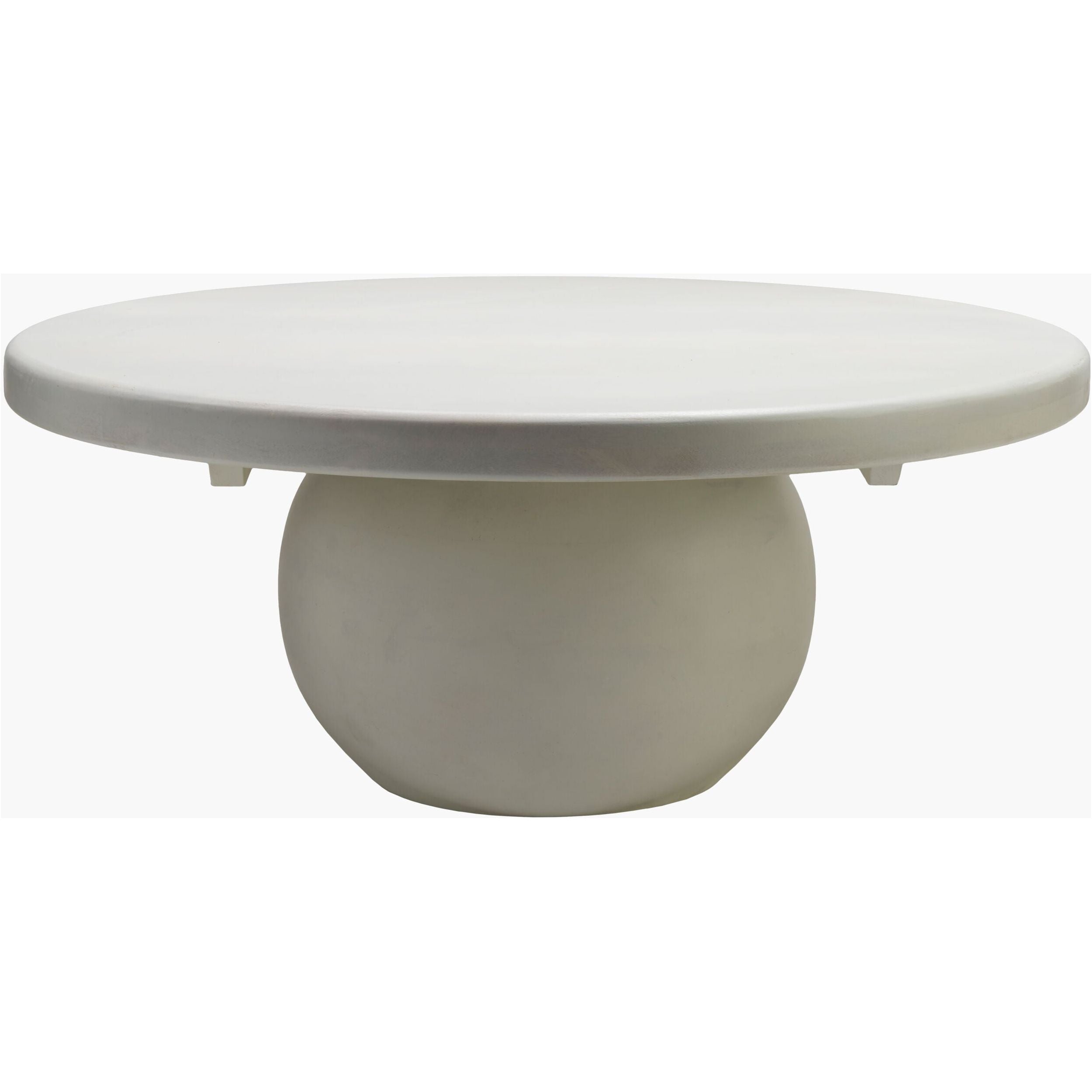 Surya Gant Modern White Mango Wood Round Coffee Table - Image 2