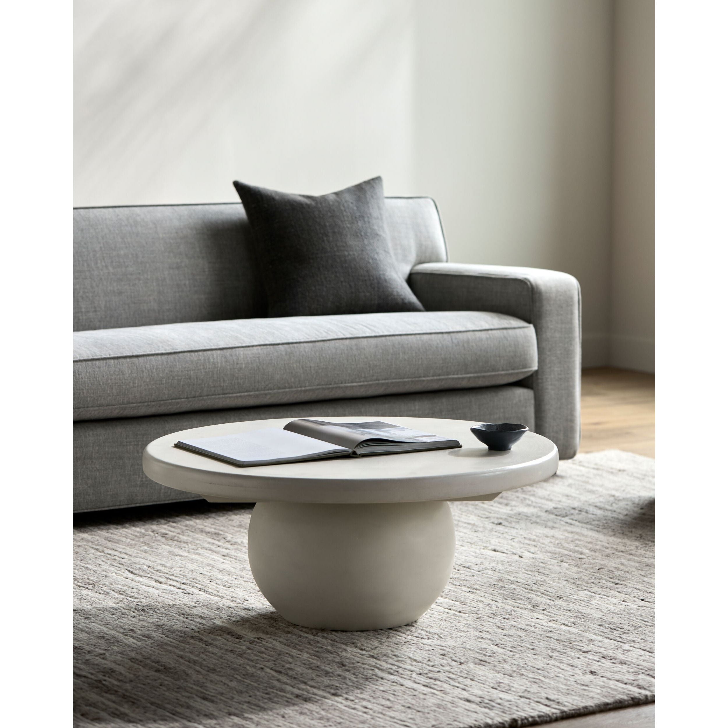 Surya Gant Modern White Mango Wood Round Coffee Table - Image 1
