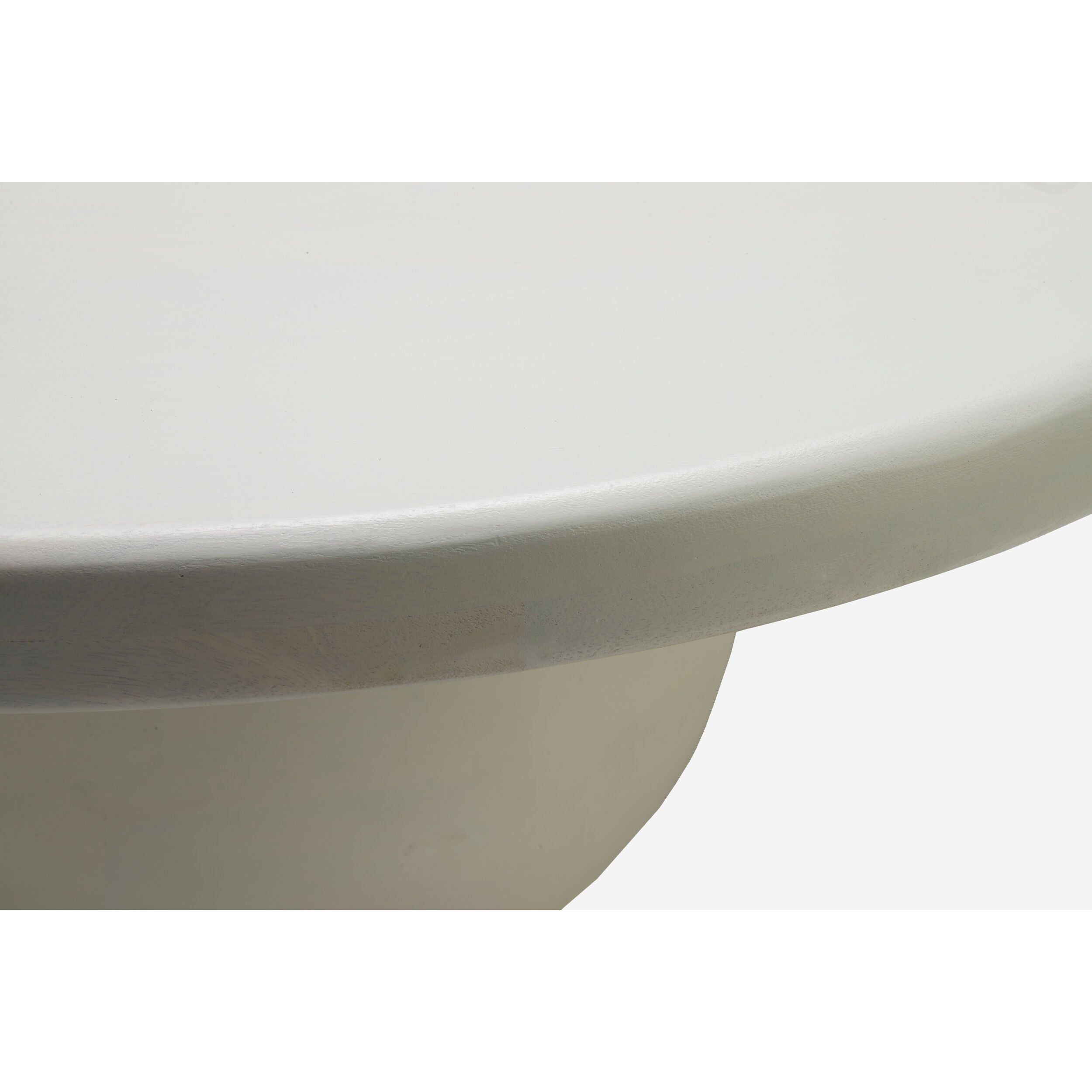 Surya Gant Modern White Mango Wood Round Coffee Table - Image 3