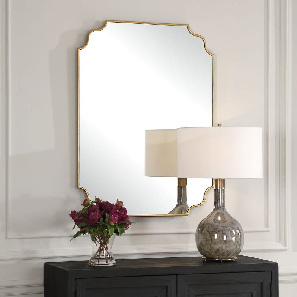 Uttermost Lennyn Antique Gold Leaf Traditional Mirror - Image 1