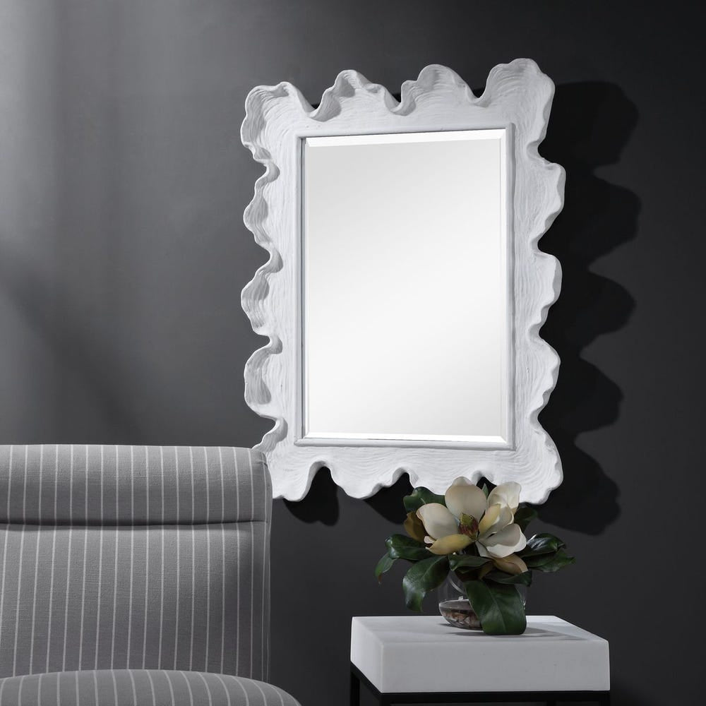 Uttermost Sea Coral Matte White Mirror - Image 2