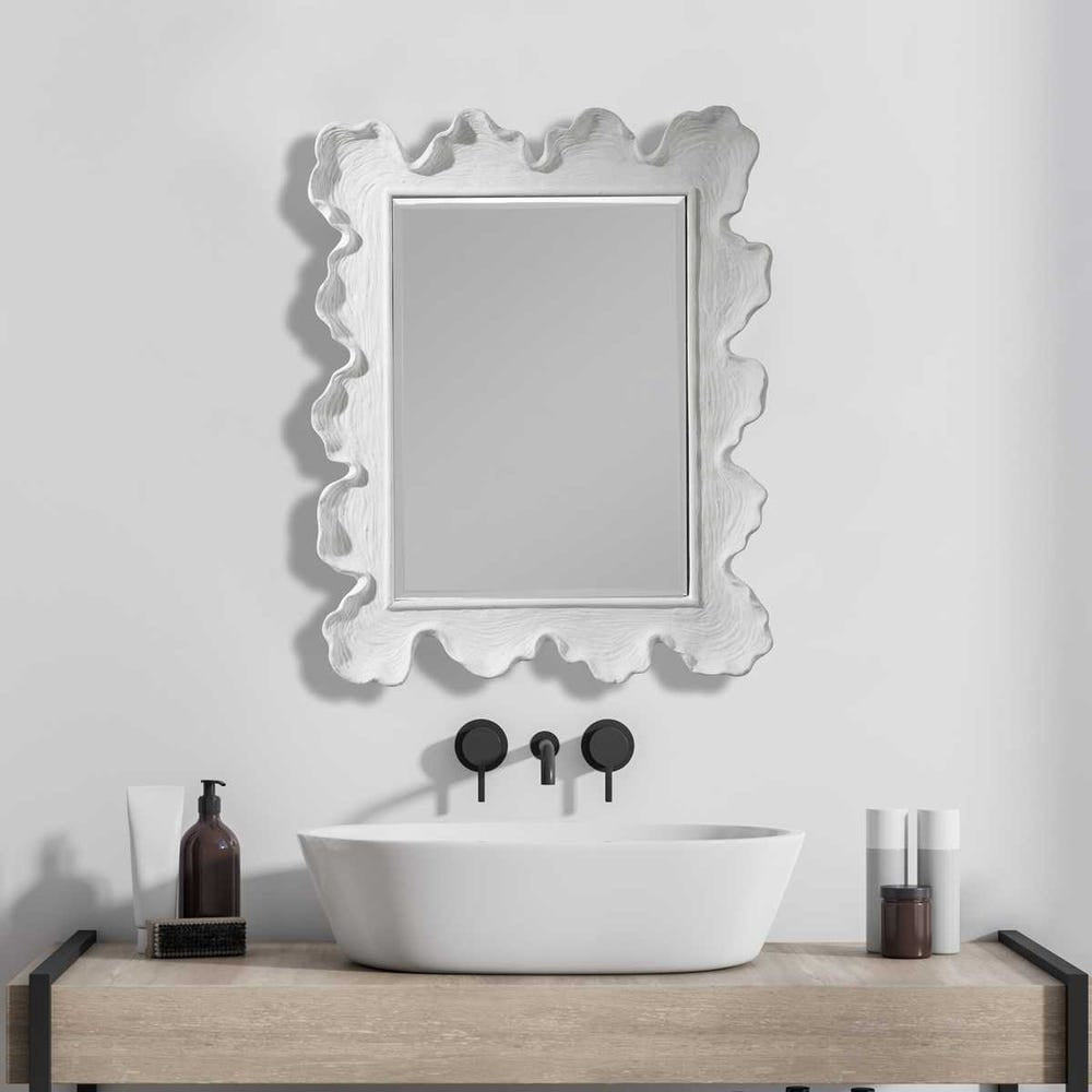 Uttermost Sea Coral Matte White Mirror - Image 3